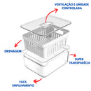 Organizador Geladeira 3,8L com cesto acrílico removível - 4 unidades - Utilize Casa