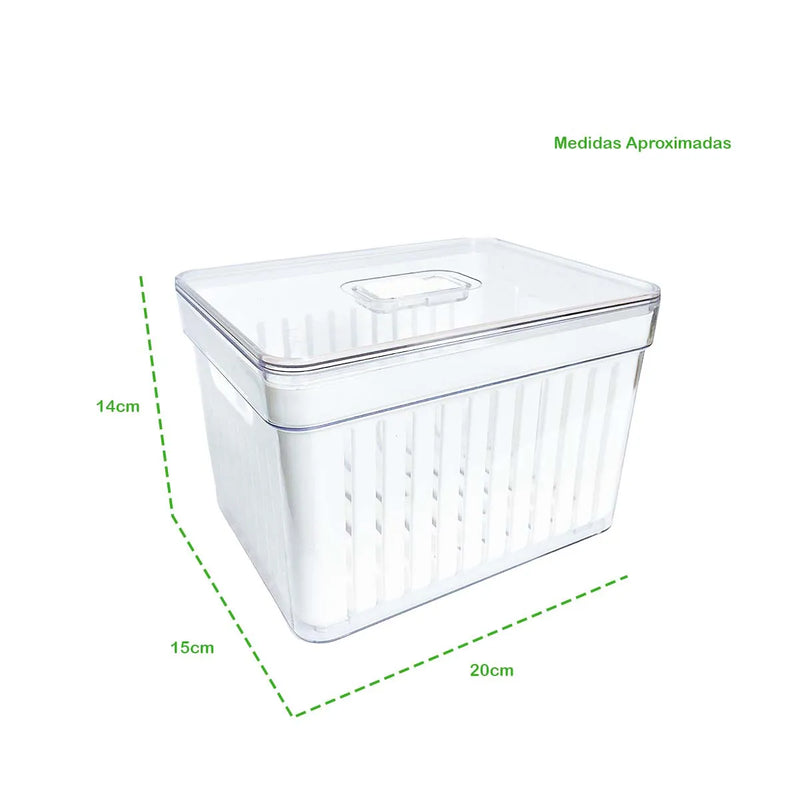 Organizador Geladeira 3,8L com cesto acrílico removível - 4 unidades - Utilize Casa